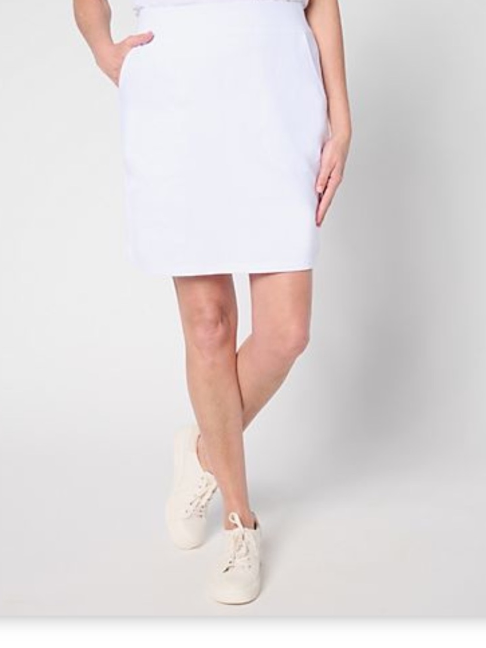 Belle by Kim Gravel 
Preppy French TerrySkort-White